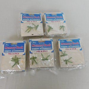 Lot of 5 Memory Book Ribbon Accessories Offray Peel Stick Acid-Free White Tulip